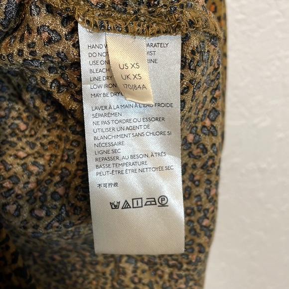 Free People Green Cheetah Tie Front Blouse - Picture 10 of 10